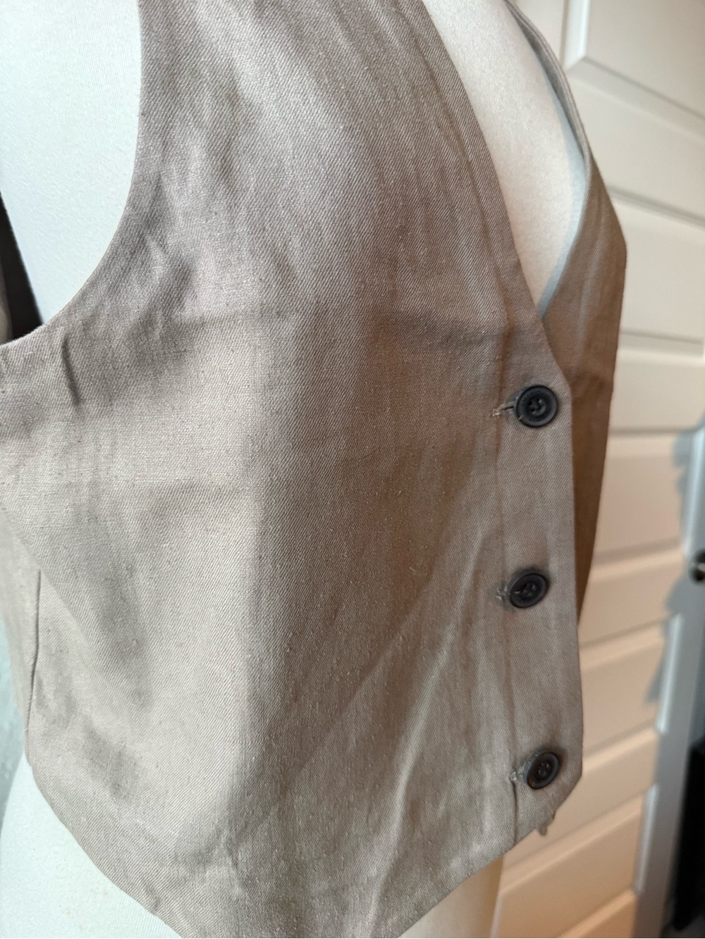 American Eagle Outfitters Brown Button-Front Women's Vest - Picture 4 of 11